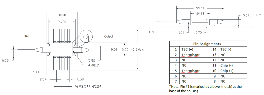 Janhoo Advanced 1550nm PM SOA 14pin Butterfly For Optical Fiber Sensing System Janhoo Semiconductor Optical Amplifier