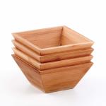 Home Bamboo Salad Set , Wooden Salad Bowl Set High Strength Food Safe