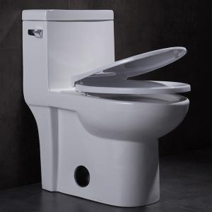China Elongated Skirted Siphonic One Piece Toilet Comfort Height Round Flushing wholesale