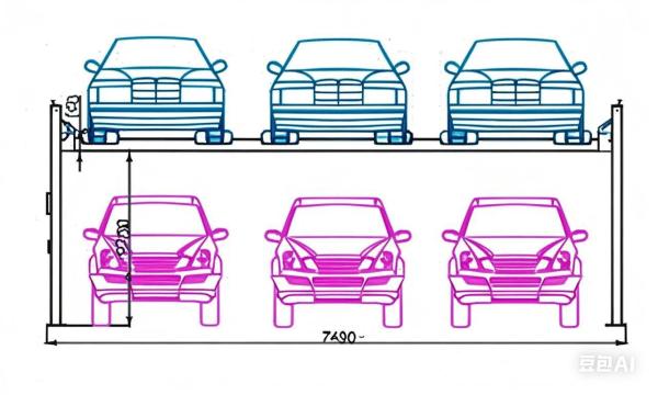 Double Wide Automative Lift for 6 Cars/ 2 Levels Parking Lifts for 6 Cars/