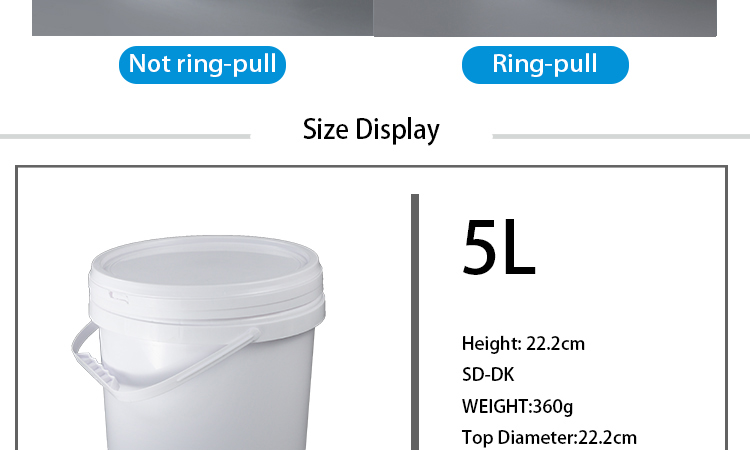 CMYK White 5 Gallon 20 Litre Paint Bucket With Lid Plain Lacquered