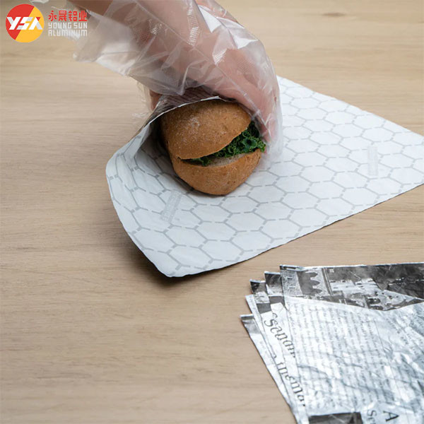 Burger Foil Hexagon Honeycomb Paper Laminated Aluminum Foil Burger Wrapping