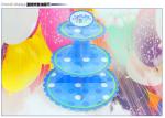Party Children's Birthday Decoration Paper Blue Petal Folding Cake Stand Three