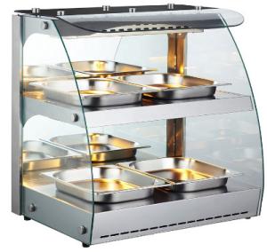 China Curved Glass Food Warmer Showcase Automatic Defrost wholesale