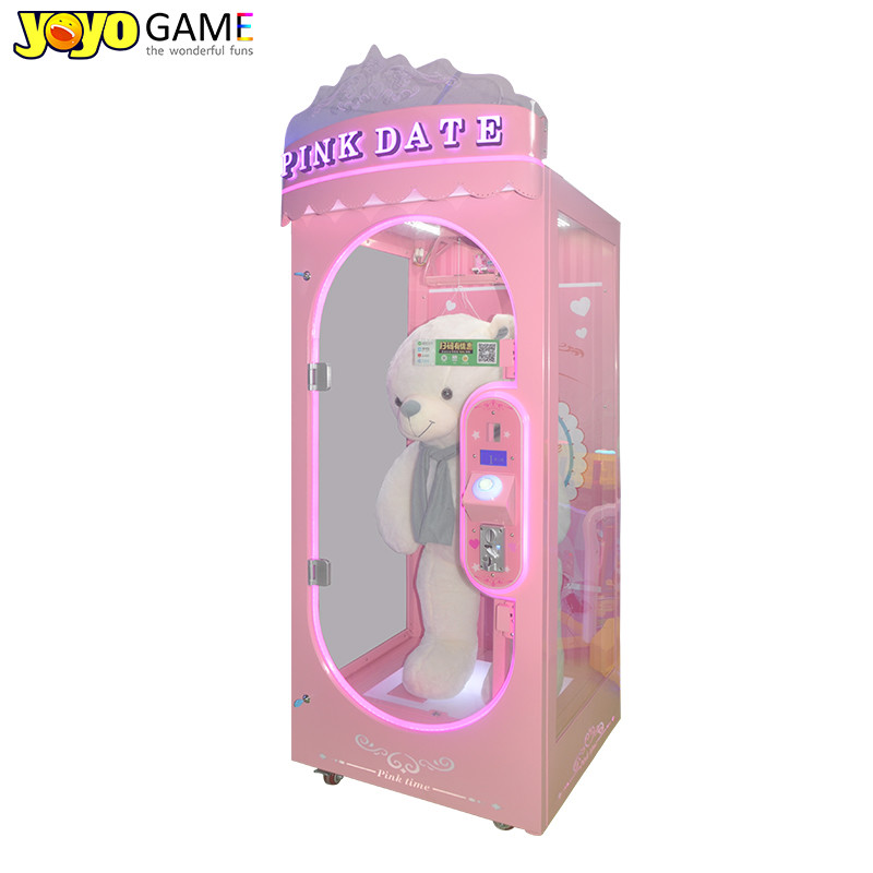 Classic Pink Coin Operated String Cutting Game Arcade Machine CUT WIN Skill Cut Ur Prize Game Machine