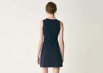 Elegant Summer Navy V Neck Womens Knitted Dresses Sleeveless slim fit knitwear