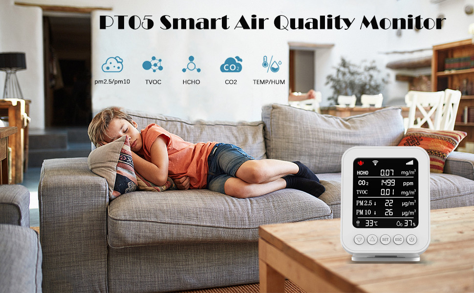 Industrial Indoor IAQ Wifi Air Quality Monitor Continuous Tracking ODM