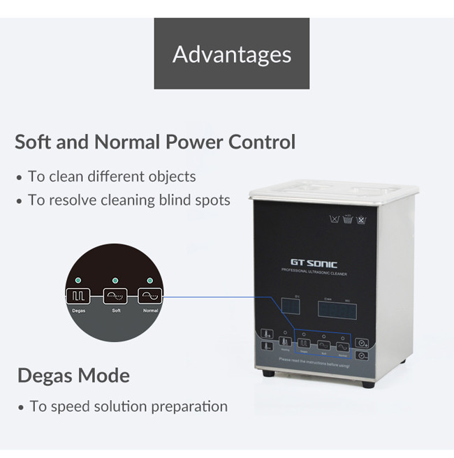 2L 50W 40kHz Stainless Steel Ultrasonic Cleaner With Timer Heater