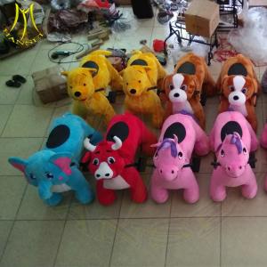 China Hansel entertainment coin operated electronic kids ride on plush animal wholesale