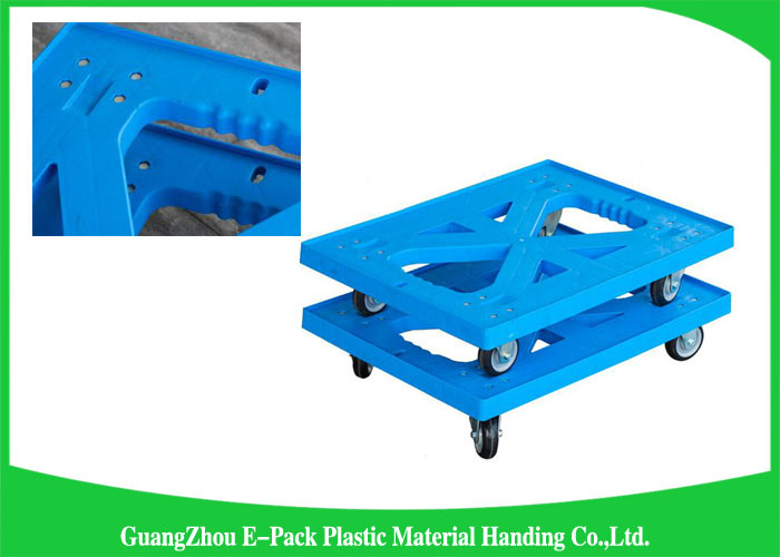 150kg Durable Heavy Duty Plastic Moving Dolly , Logistics Four Wheel Trolley