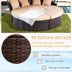 Modern Hotel Outdoor Furniture Patio Rattan Round Flip Top Daybed With Canopy