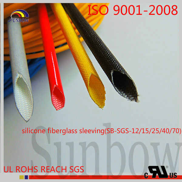 Braided High Temperature Fiberglass Sleeving , Electric Cable Protection Sleeve