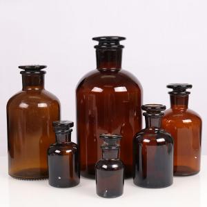 China Antitear 8OZ Amber Reagent Bottle ISO Glass wholesale