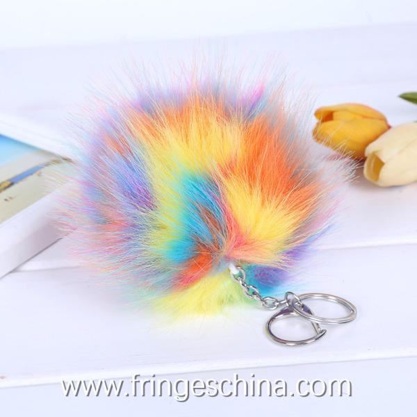 Wholesale Colorful Fake Fur DIY Pom Pom Ball For Handbag Costume Keychain