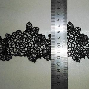 China Black Water Soluble Embroidery Applique for Wedding Bridal Dress wholesale