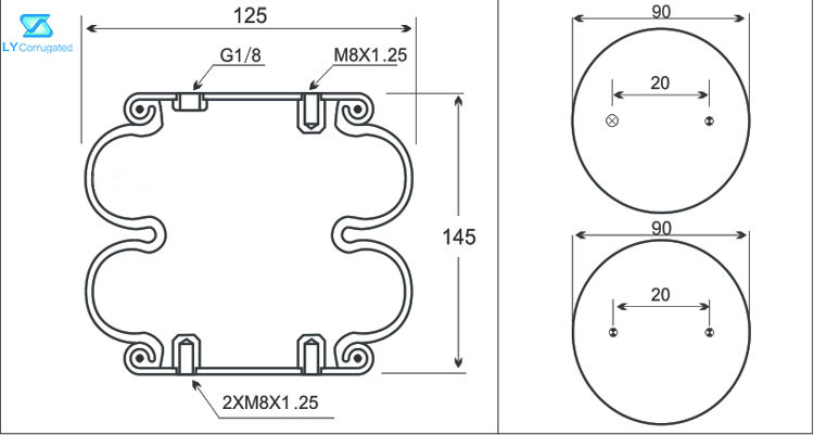 90mm Diameter Corrugated Machine Spare Parts Double Convoluted Rubber Air Mattress Spring
