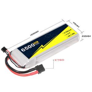 China 7.4V 2S 6500mah 60C RC Car Lipo Battery wholesale