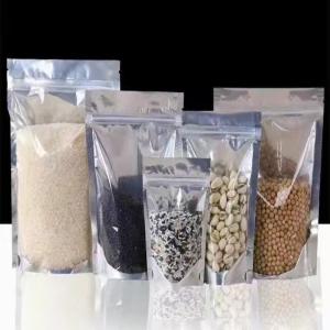 China Transparent Food Packaging PE Plastic Stand Up Pouch with Aseptic Logo wholesale