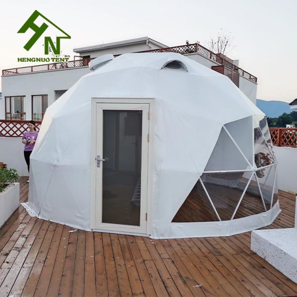 Luxury Galvanized Steel Geodesic Dome Structure Family Camping Tent Fire