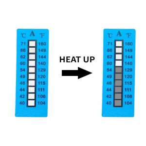 China Irreversible 40-71℃ 104-160℉ 10 Level High Temperature Sensitive Labels wholesale