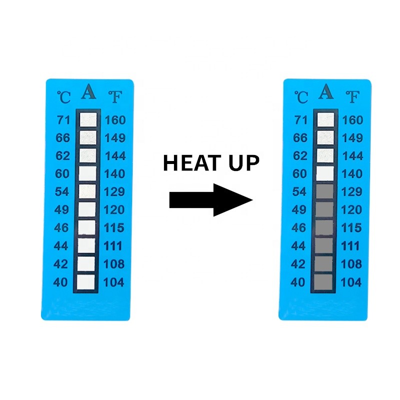 Non Reversible 49-71 ℃ 120-160℉ 5 Temperature Level High Temperature Sensitive Labels