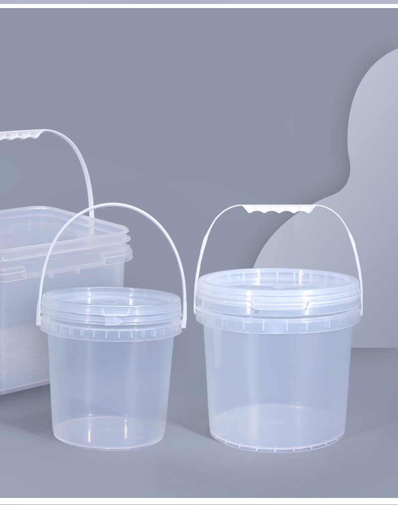 Customizable 1L-20L Clear Food Grade Snacks Milk Tea Packing Bucket With Lid for B2B