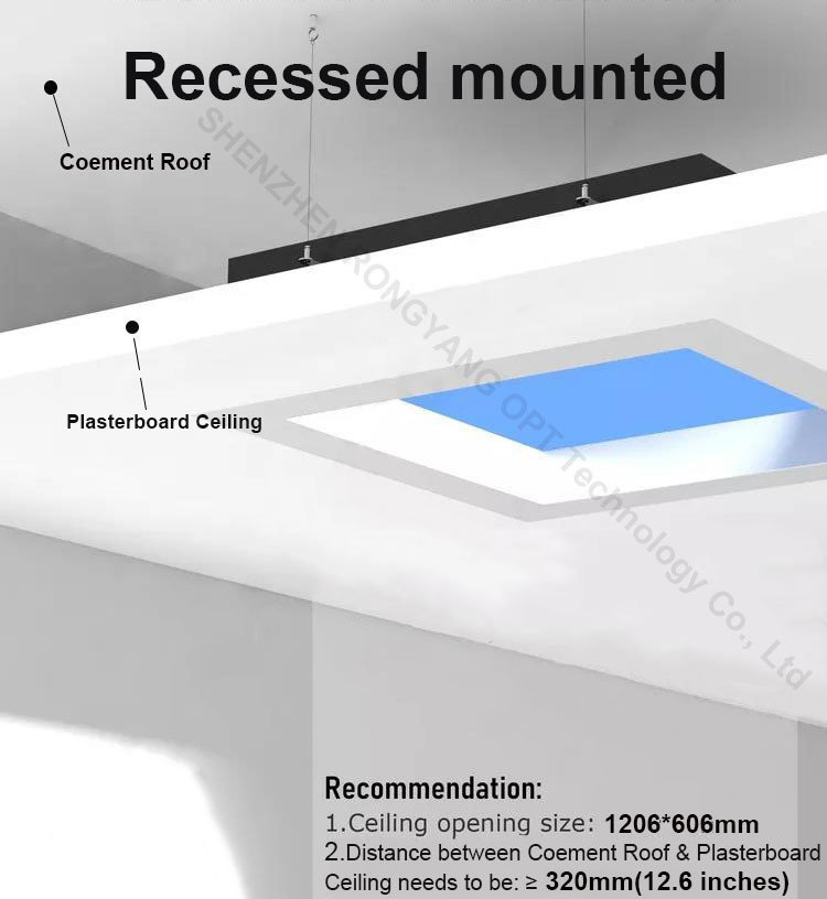 No Flicker Artificial Skylight Panels , 1200x600 Practical Mimic Sunlight Indoors