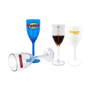 China 9oz Clear Solid Plastic Champagne Glasses For Parties Customized Color Logo wholesale