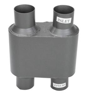 China Dual Inlet Dual Outlet Muffler Stainless Chambered Muffler 13inch Length wholesale
