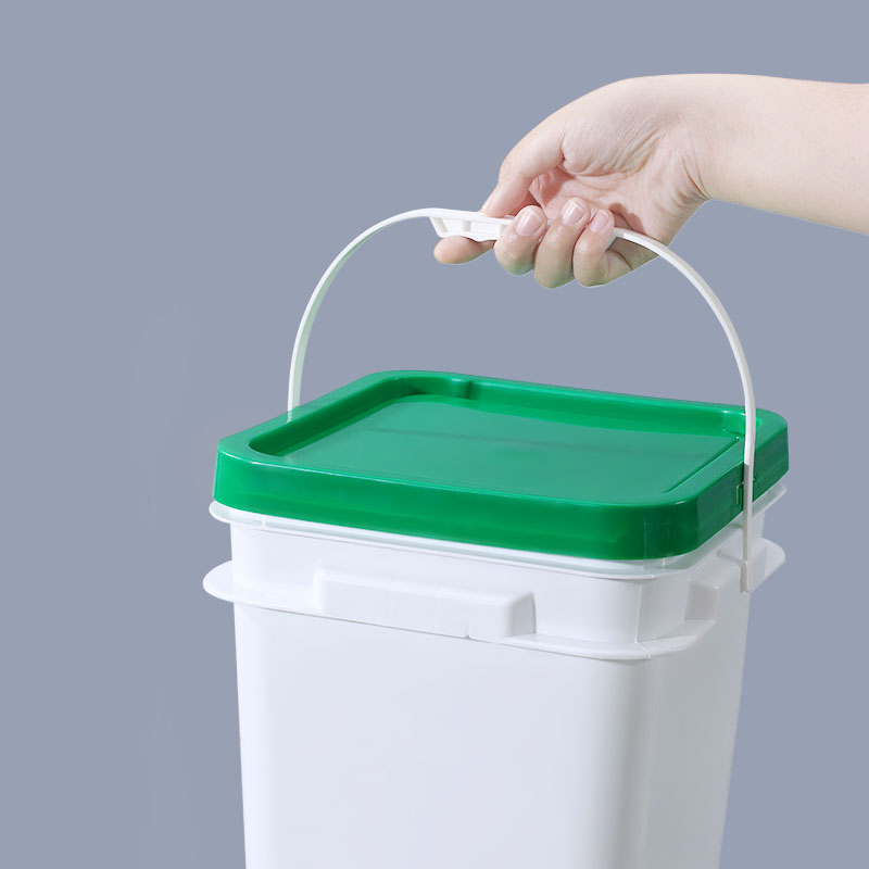 Square Plastic Barrel With Lid Handle For Paint Food Shea Butter Sauce Packaging Box 10L Capacity