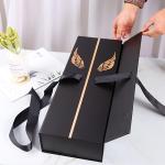 Black Square Cardboard Foldable Luxury Flower Gift Box Flower Packaging Box