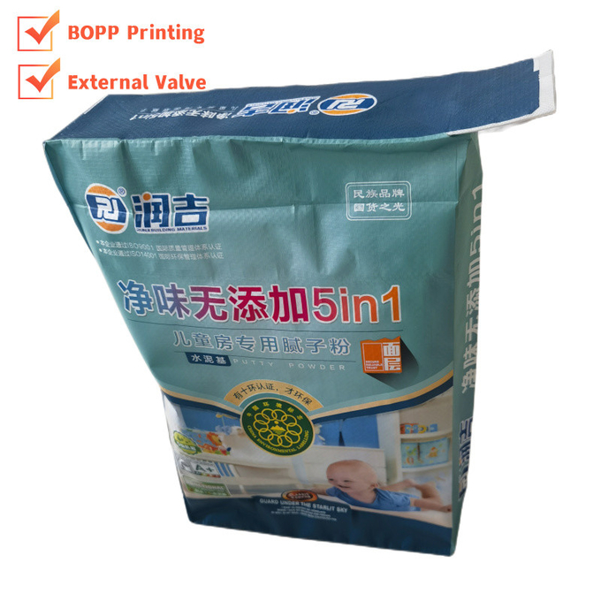 35x46x10cm 86GSM(61+11+14) Woven PP Valve Bag with Luxury Bopp printing for Dry Mixtures