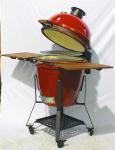 Nylon Wheels Wine Charcoal Kamado Grill Aluminum Alloy Top Cap
