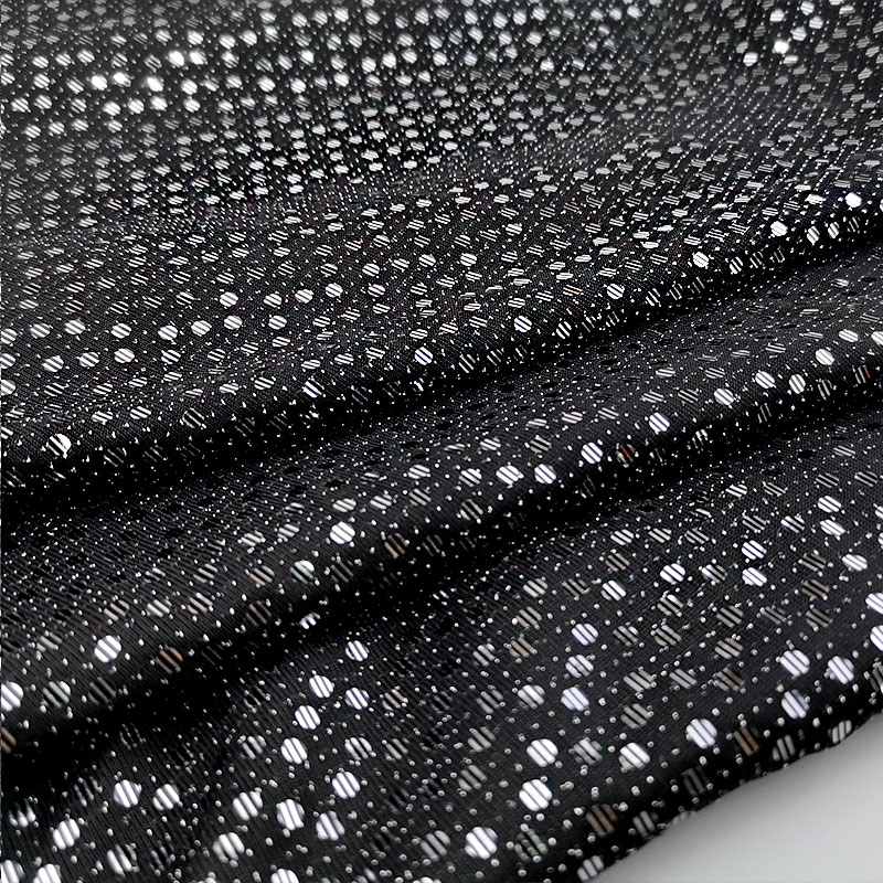 148cm 145gsm Polyester Lurex Spandex Glitter Metallic Fabric For Garment