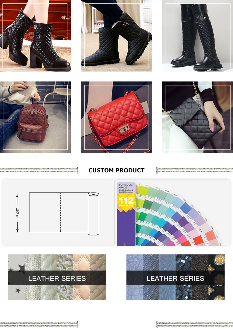 factory suppliers pu embroidered shoe leather