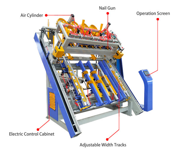 CNC Pallet Nailing Machine For Hardwood Stringer Pallets making
