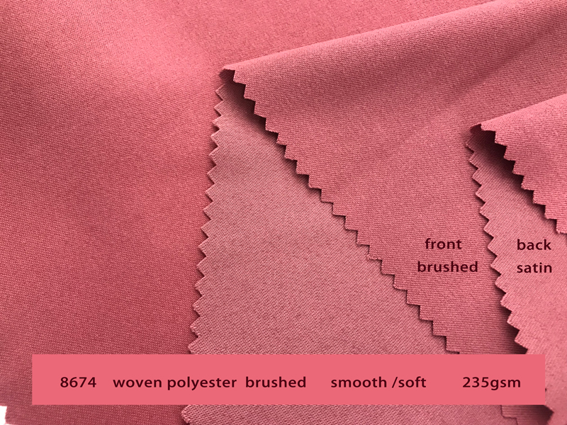 235gsm Polyester Suiting Fabric Plain Brushed Polyester Fabric stain Resistant