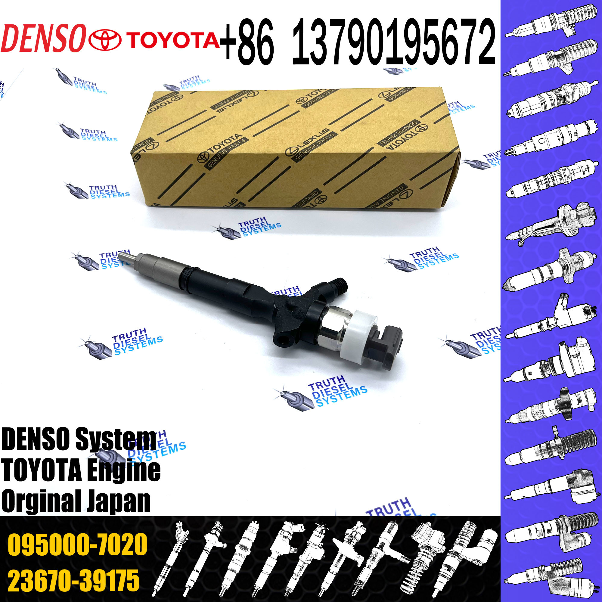 DENSO Diesel Common Rail Injector 095000 7020 0950007020 23670 39170 For Diesel Injector 095000-7020 23670-