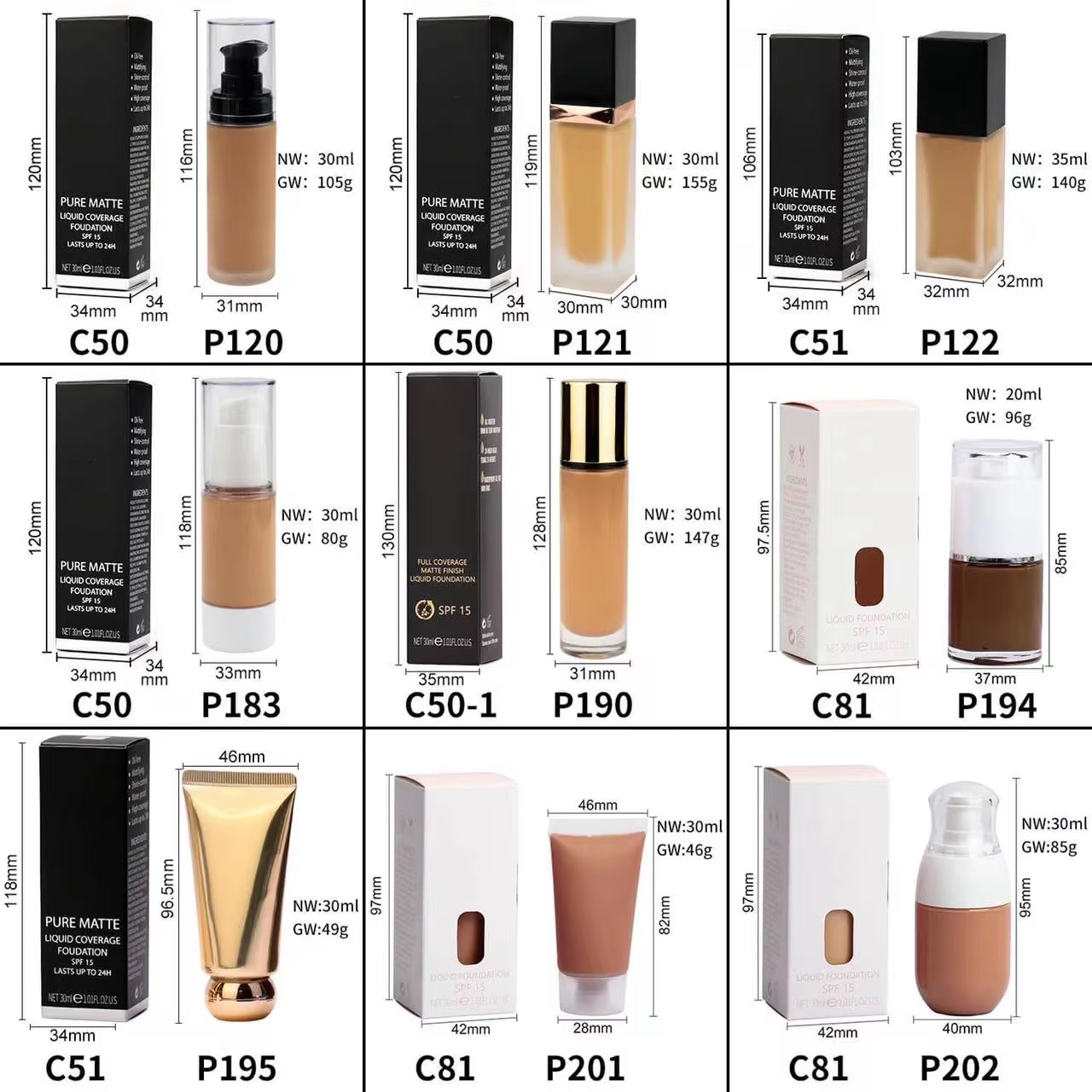 OEM / ODM Private Label Makeup Oil Free Vegan Moisture Matte Foundation Full Coverage Waterproof Liquid Foundation Wholesales