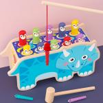 Wooden Cartoon Hitting Ground Mouse Building Blocks for Children's Early