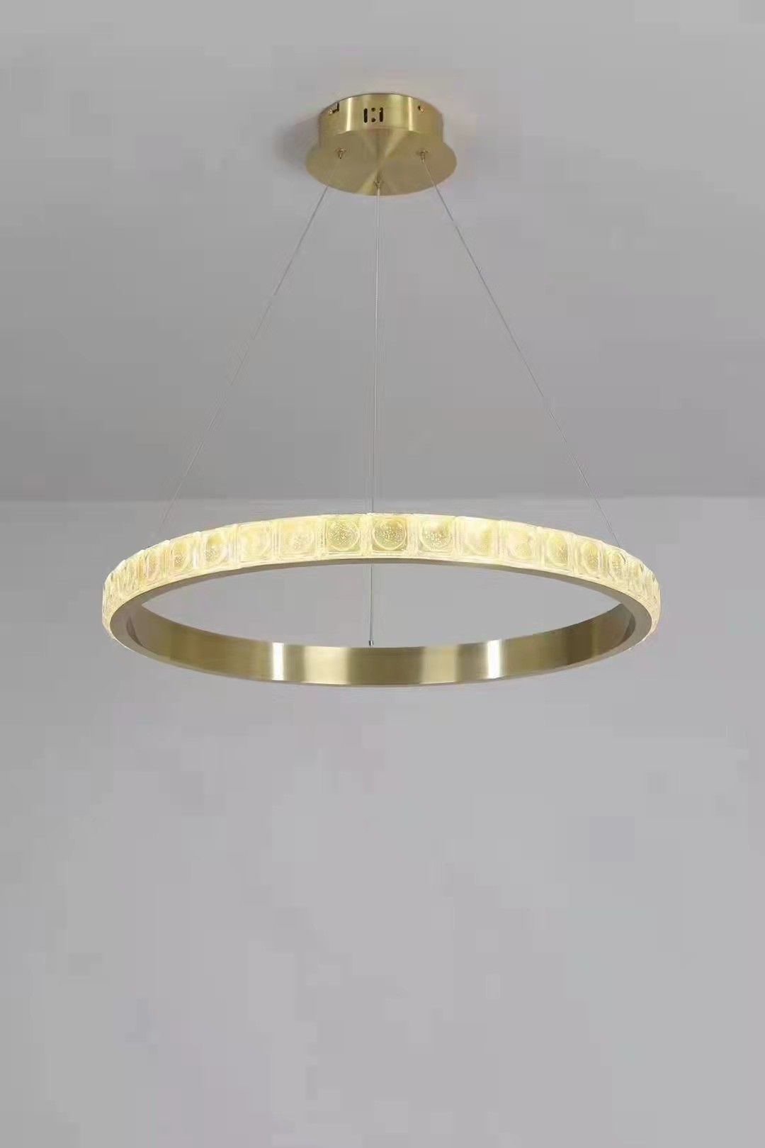Decorative Lamp Led Chandelier Chrome Round Ring Lighting Large Modern Crystal Chandelier
