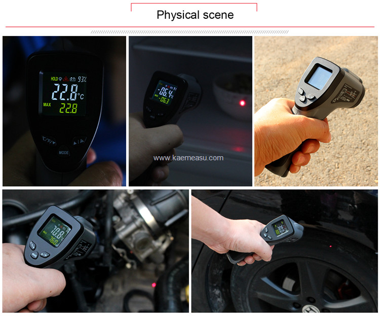 Kaemeasu OEM ODM Infrared Thermometer Gun Color Display Infrared Heat Gun