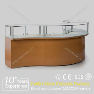 China Luxury modern wood body showroom glass jewelry display cabinet wholesale