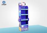 4 Shelves Blue Cardboard Pop Up Display Advertising For Water Stop Bandage