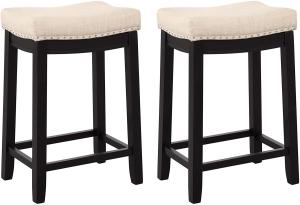 China Nailhead Studs Padded Counter Stools For Kitchen Dining Room Coffee Bar Pub wholesale