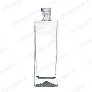 China Glass Body Material 500ml Mountain Shape Bottom Vodka Whisky Bottle for Other Beverage wholesale
