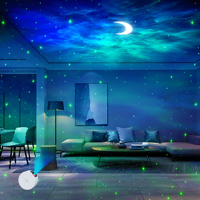 Multiscene 5V Moon Galaxy Projector , Bedroom Moonlight Star Light Projector