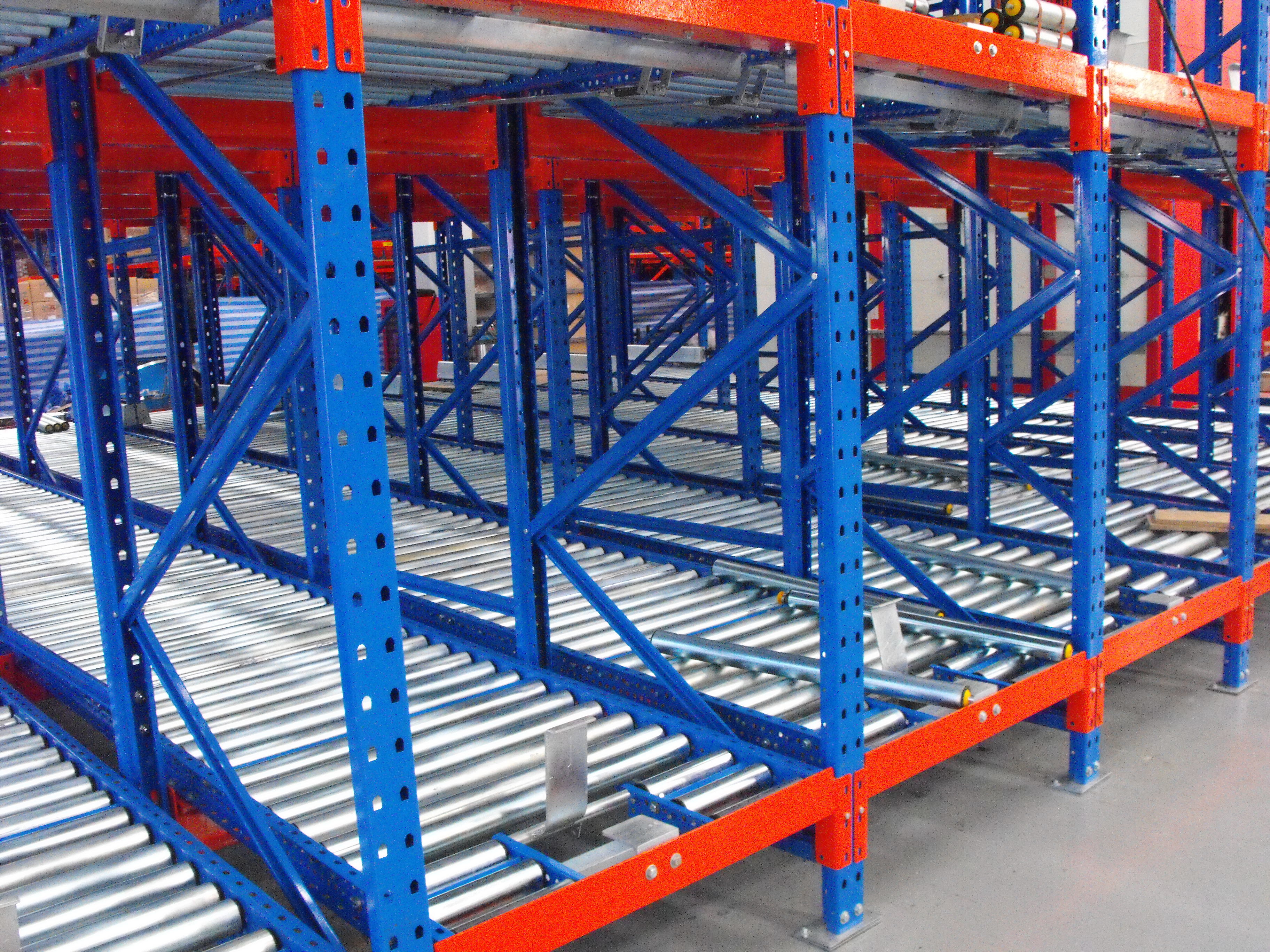 Steel Warehouse Flow Racks FIFO Order Picking System 1000kg - 6000kg Loading Capacity
