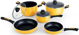 China PORCELAIN ENAMELLED NON-STICK 8 PCS COOKWARE wholesale
