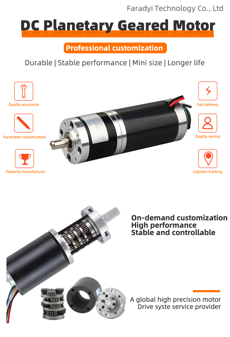 Faradyi Factory Direct Sales 4267 Low Speed High Torque 12V 24V Dc Planetary Gear Reducer Motor